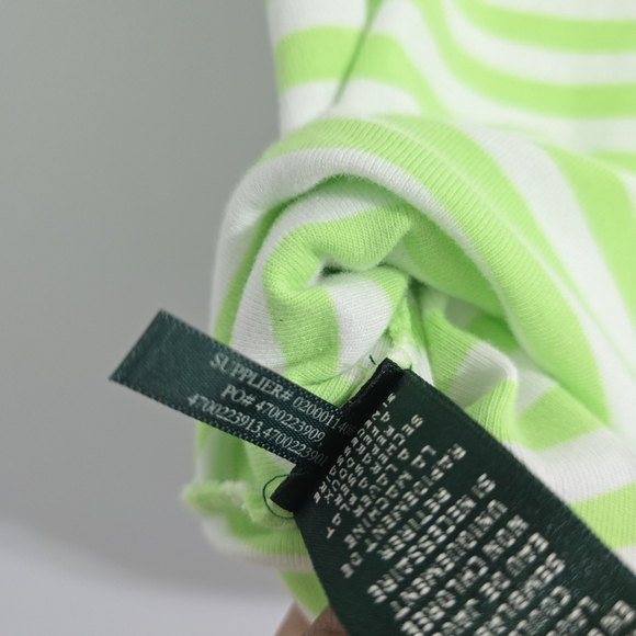 Lauren Ralph Lauren Green Striped Top M - Picture 8 of 9